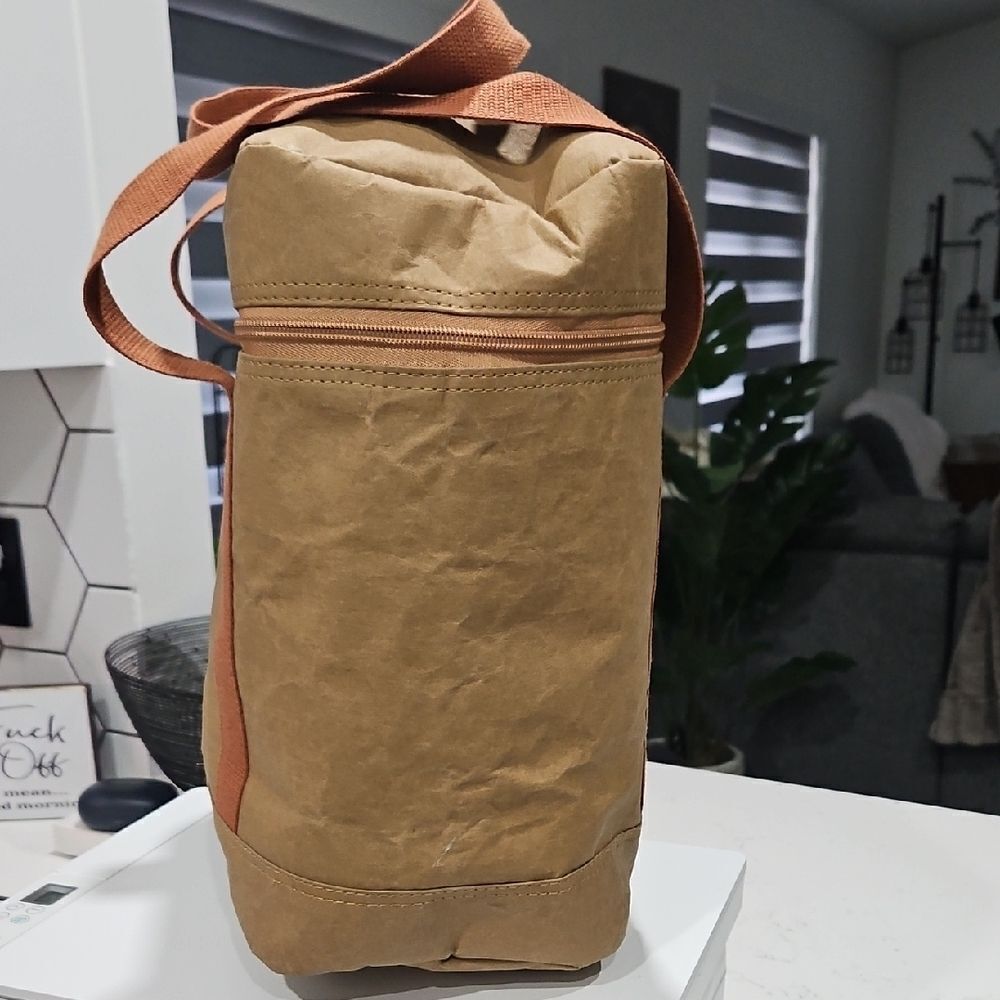 Tan Backpack with Orange Straps - Picture 5 of 10